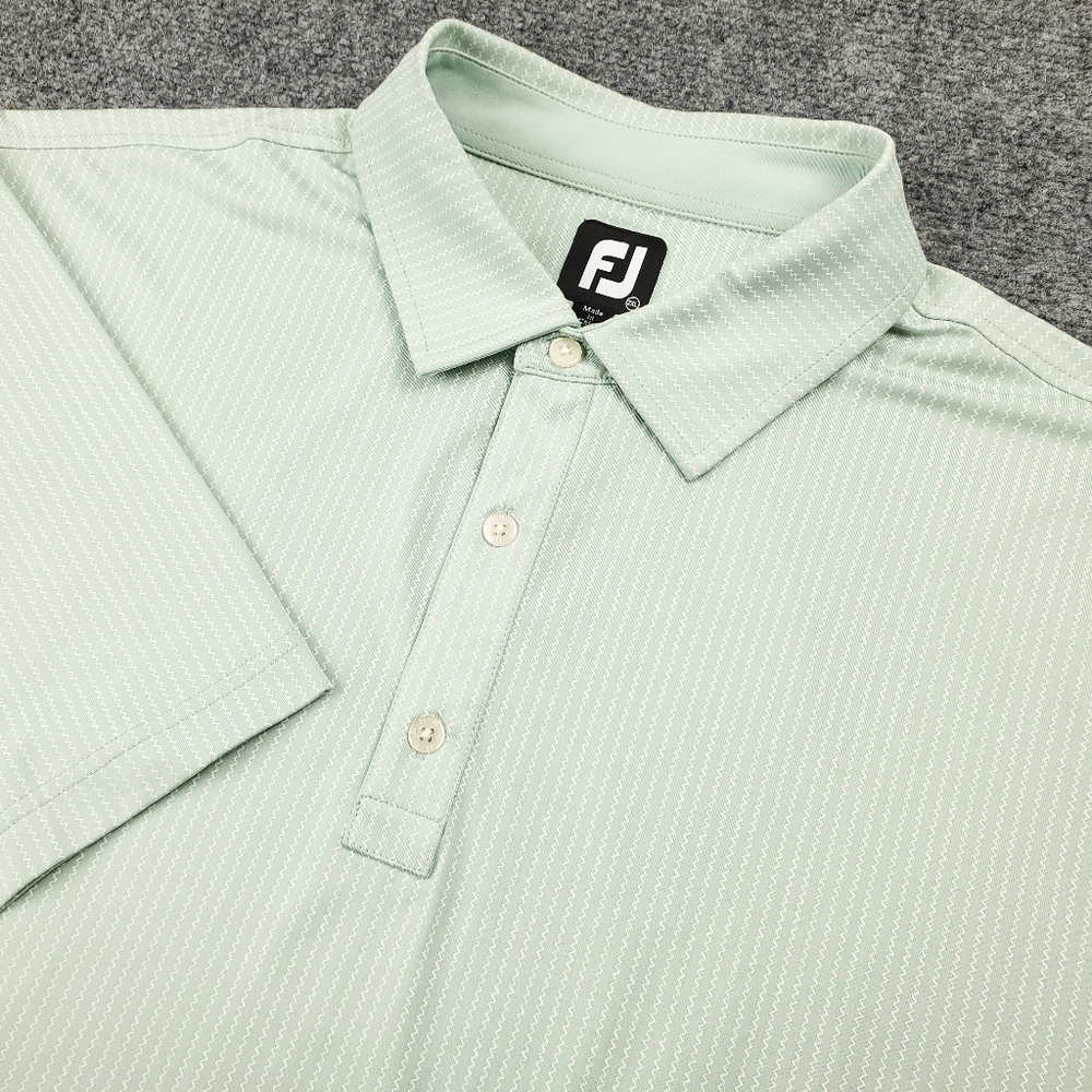 FootJoy FJ Golf Polo Shirt Mens 2XL Performance Spandex Stretch Zig Zag Print